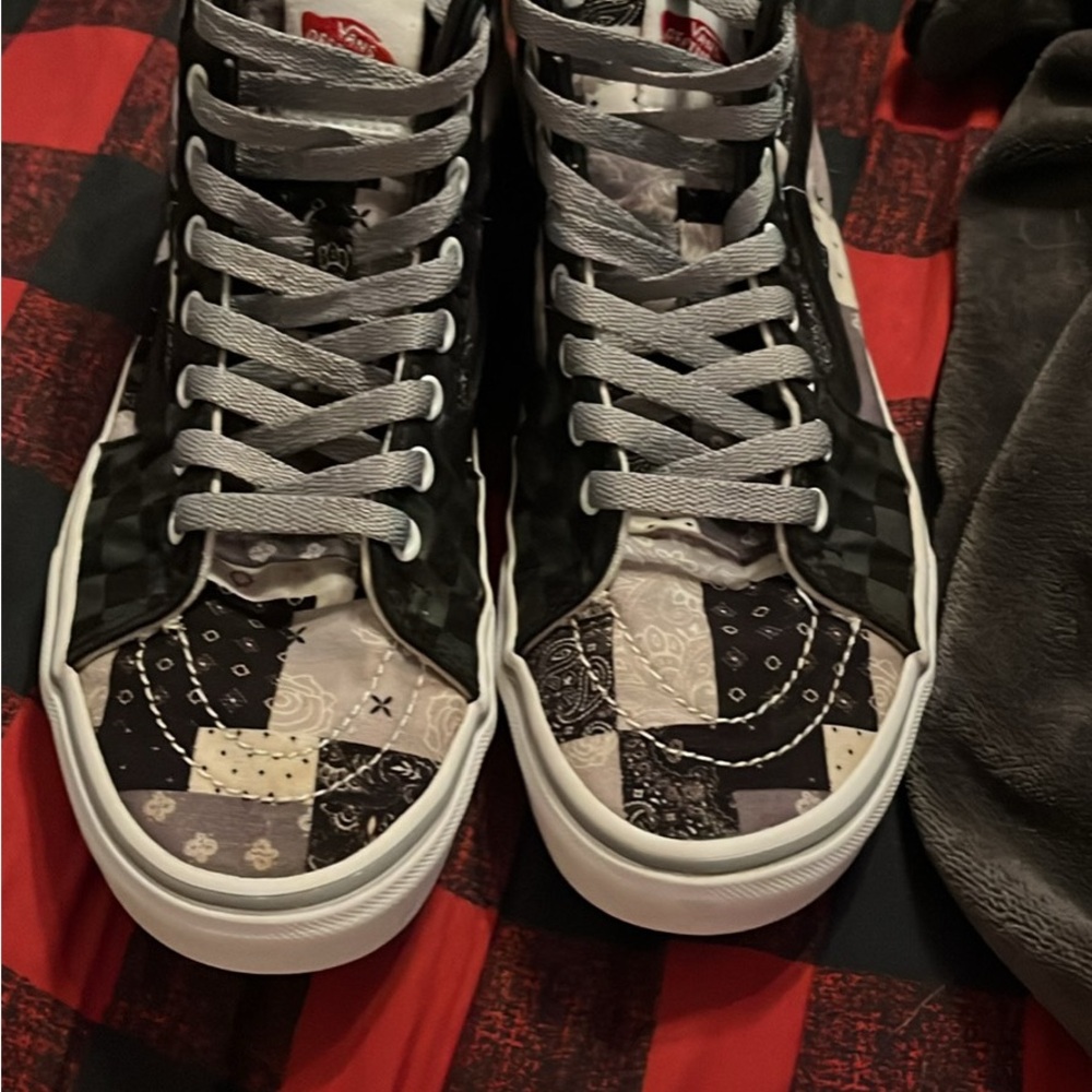 Vans Black and Gray Patchwork High-Tops